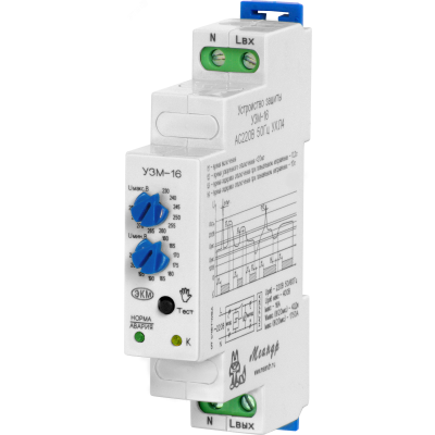 Устройство защиты многофункциональное УЗМ-16 16А Uв-231/286В Uн-154/209В 10сек/6мин 4640016931910