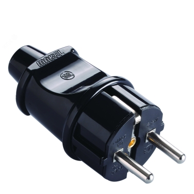 Вилка электрическая с заземл. черн. 10052