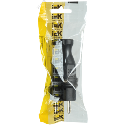 Вилка электрич. прям. ОМЕГА с заземл. IP44 ВБп3-1-0м каучук IEK PKR01-016-2-K02
