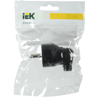 Вилка угловая ВПу11-02-Ст разборная с заземл. 16А черн. EVP11-16-01-K02