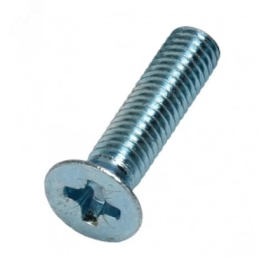 Винт DIN 965 М3х12 потайная голова класс прочности 4.8 покрытие цинк DIN965-М3х12