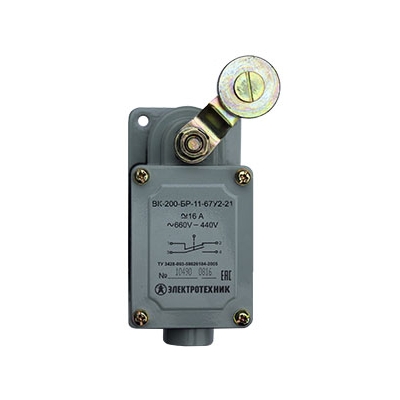 ВК-200- БР-11-67У2-21, рычаг с роликом, б/сальника, ход вправо, cамовозврат, ступень 2, IP67 (ЭТ)