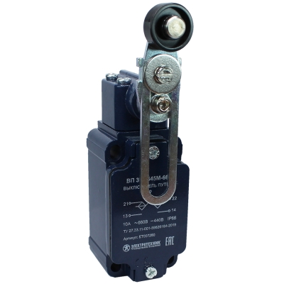 ВП 36-2545М-66 У2 (XCKJ50541H29),рычаг пластик.ролик,рег.по дл,1з+1р,полумгнов.,б/сальн.,3А,IP66 (ЭТ