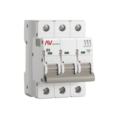 Выключатель автоматический AV-6 3P 3A (D) 6kA EKF AVERES mcb6-3-03D-av