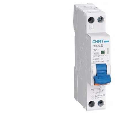 Выключатель автоматический дифференциального тока 1п+N C 25А 30мА 1мод. электрон. тип AC 6кА NB2LE CHINT 689004