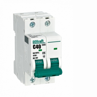 Выключатель автоматический модульный 2п C 40А 6кА ВА-103 DEKraft 12293DEK
