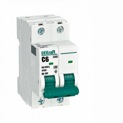 Выключатель автоматический модульный 2п C 6А 6кА ВА-103 DEKraft 12285DEK