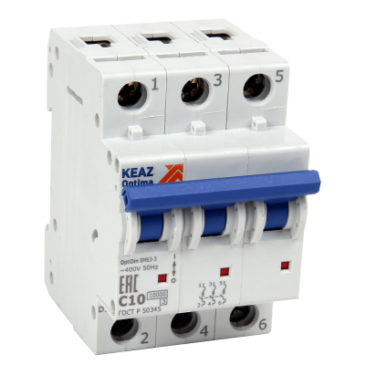 Выключатель автоматический модульный OptiDin BM63-3D4-10-УХЛ3 262774