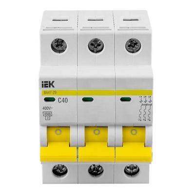 Выключатель автоматический трехполюсный KARAT 40А D ВА47-29 4,5кА MVA20-3-040-D IEK