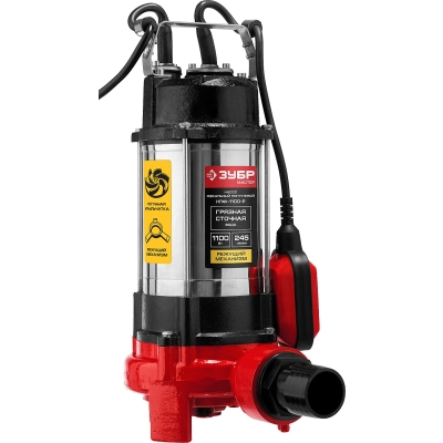 ЗУБР 1100 Вт, фекальный насос с режущим механизмом (НПФ-1100-Р)