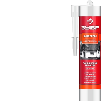 ЗУБР 280 мл, прозрачный, универсальный силиконовый герметик (41233-2)