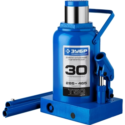 ЗУБР 30 т, 285 - 465 мм, бутылочный гидравлический домкрат, Профессионал (43060-30)