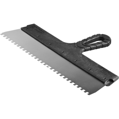 ЗУБР 350 мм, зуб 6 х 6 мм, пластиковая ручка, нержавеющий фасадный шпатель (10078-35-06)