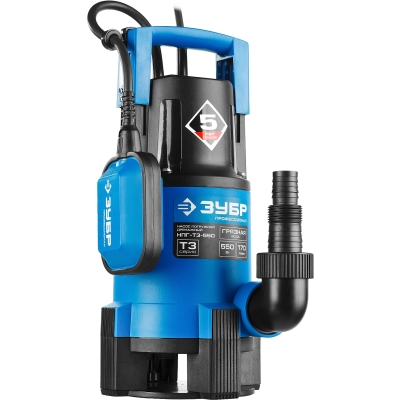 ЗУБР 550 Вт, дренажный насос для грязной воды, Профессионал (НПГ-Т3-550)