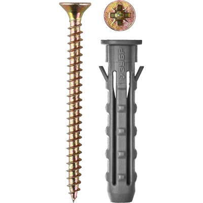 ЗУБР 6 х 40 / 4.0 х 50 мм, 10 шт, распорный дюбель с саморезом (30661-06-40)