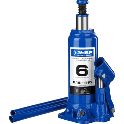 ЗУБР 6 т, 215 - 415 мм, бутылочный гидравлический домкрат, Профессионал (43060-6)