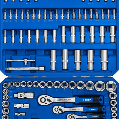 ЗУБР А-151, 151 предм., (1/2″+ 3/8″+ 1/4″), универсальный набор инструмента, Профессионал (27637-H150)