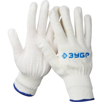 ЗУБР КОМФОРТ, L-XL, х/б перчатки без покрытия, 13 класс, Профессионал (11450-XL)