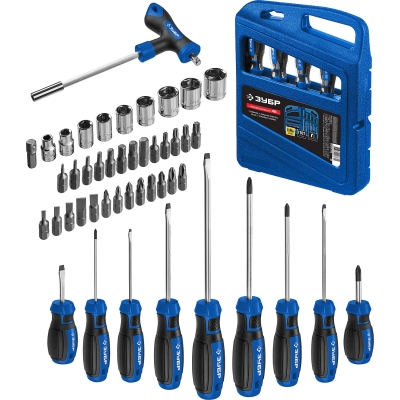 ЗУБР Профессионал 46 шт, набор отверток с насадками (25283-H46)
