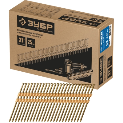 ЗУБР SN21 63 х 2.87 мм, реечные гвозди рифленые, 3000 шт (305392-63)