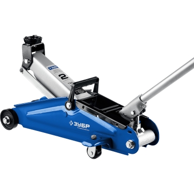 ЗУБР Т-50, 2 т, 130 - 380 мм, подкатной домкрат с увеличенным подъемом в кейсе, Профессионал (43052-2-K)