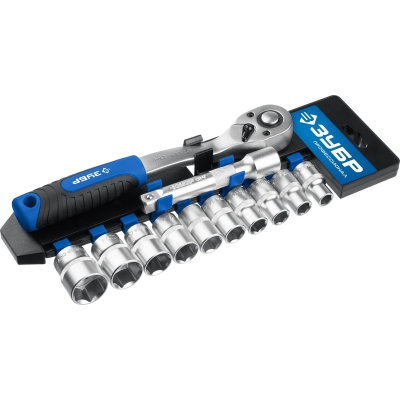 ЗУБР ТБ-12Б, 12 предм., (1/2″), набор торцовых головок, Профессионал (27647-H12)