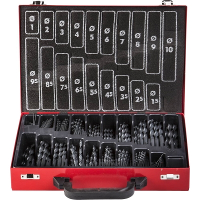 ЗУБР Техник, 370 шт, (1-10 мм), сталь Р4М2, класс В, мет.бокс, набор сверл по металлу (4-29605-H370-M)